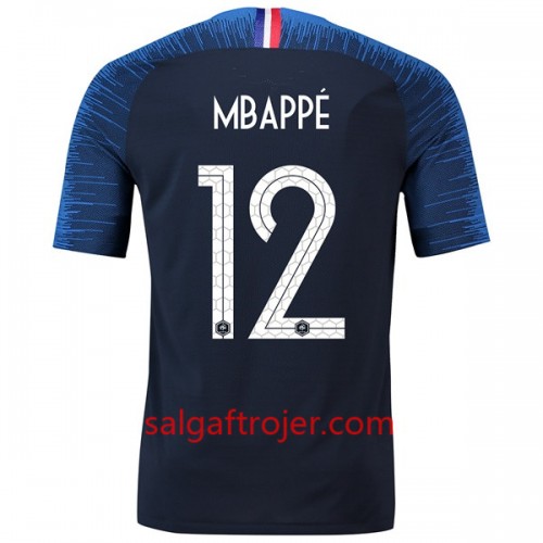 Frankrig Fodboldtrøjer Mbappe 12 Hjemmebanesæt VM 2018 Frankrig Fodboldtrøjer Mbappe 12 Hjemmebanesæt VM 2018